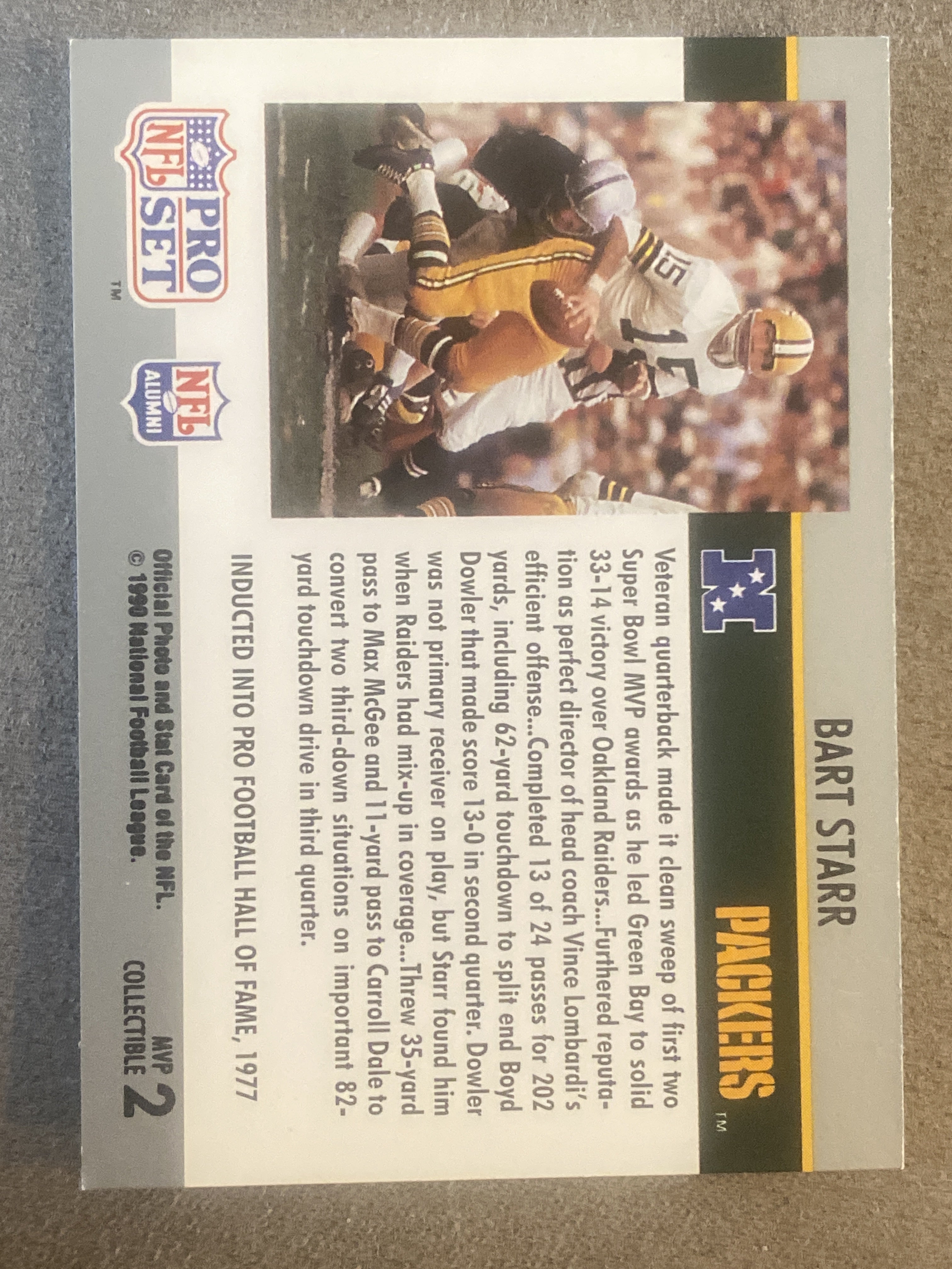 1990 Pro Set #2 Bart Starr Super Bowl MVP Collectibles