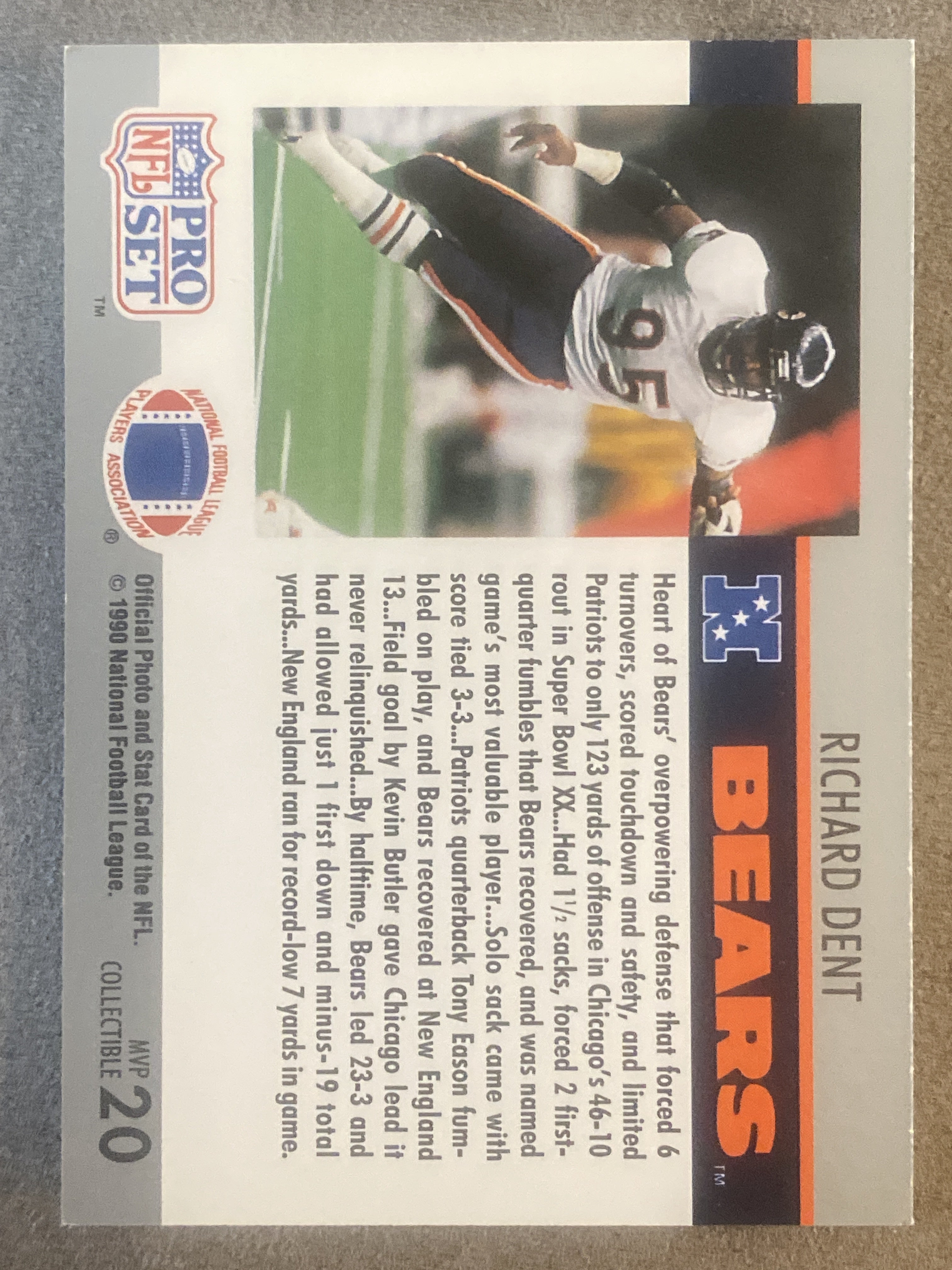 1990 Pro Set #20 Richard Dent Super Bowl MVP Collectibles