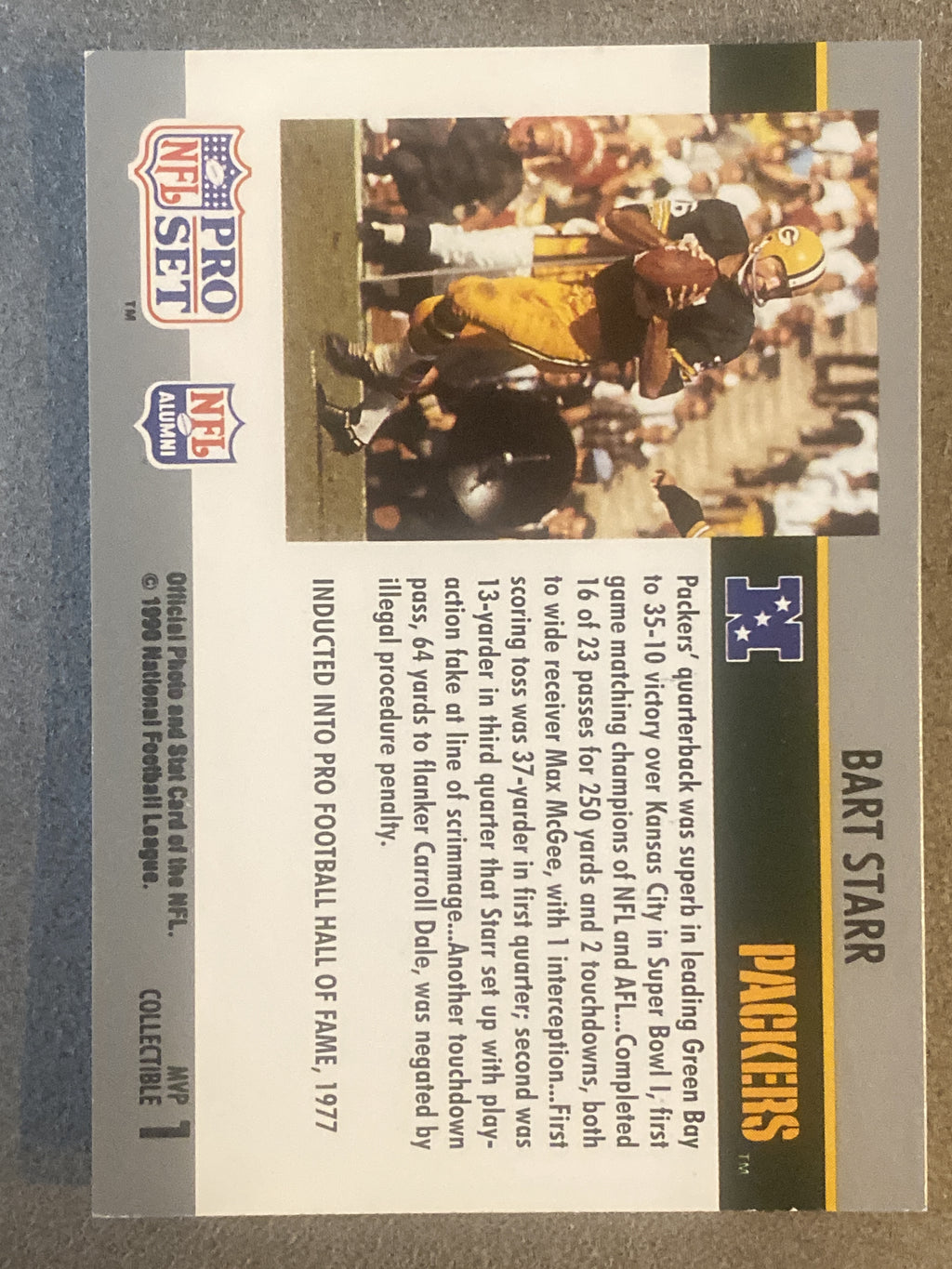 1990 Pro Set #1 Bart Starr Super Bowl MVP Collectibles