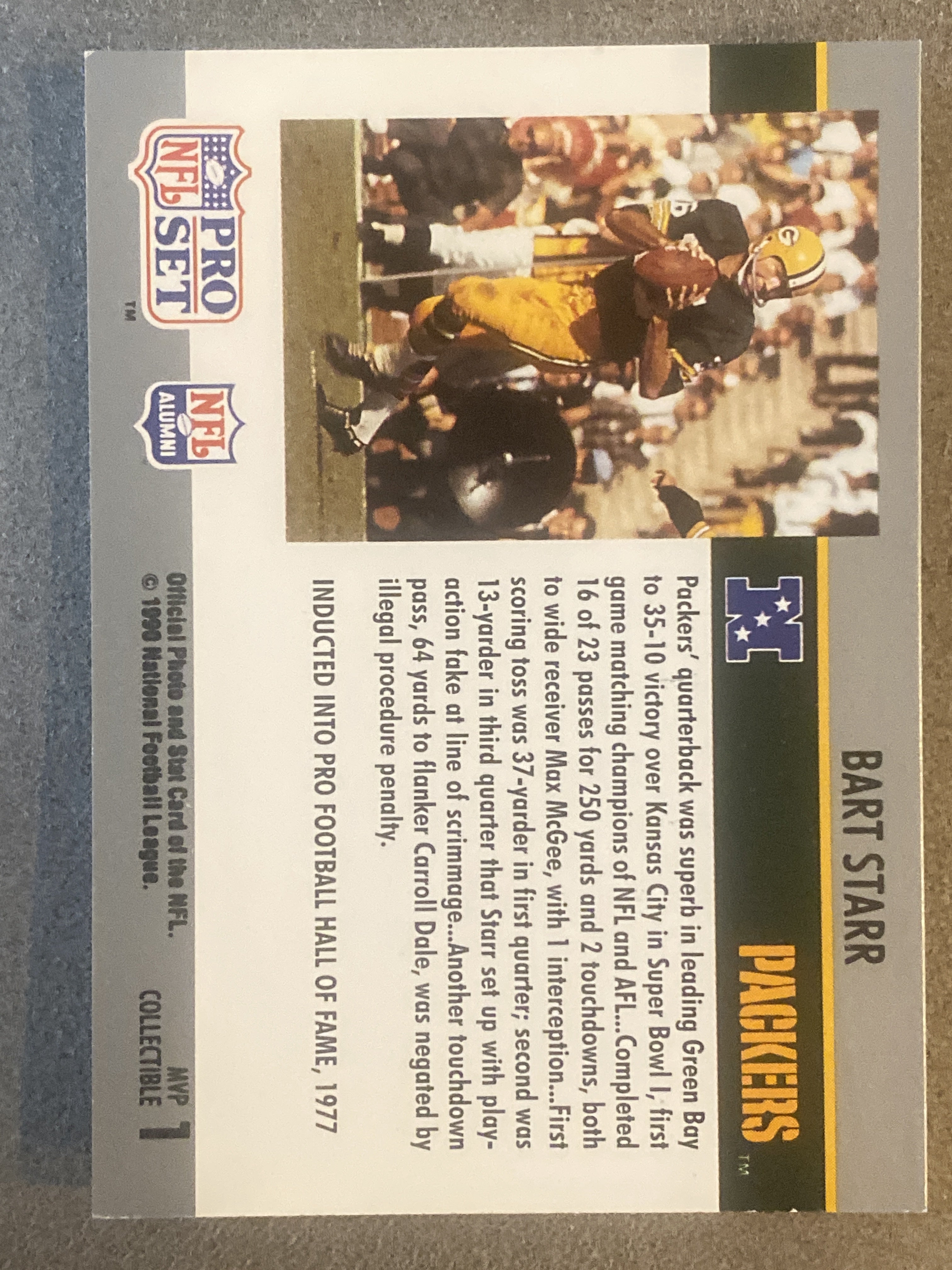 1990 Pro Set #1 Bart Starr Super Bowl MVP Collectibles