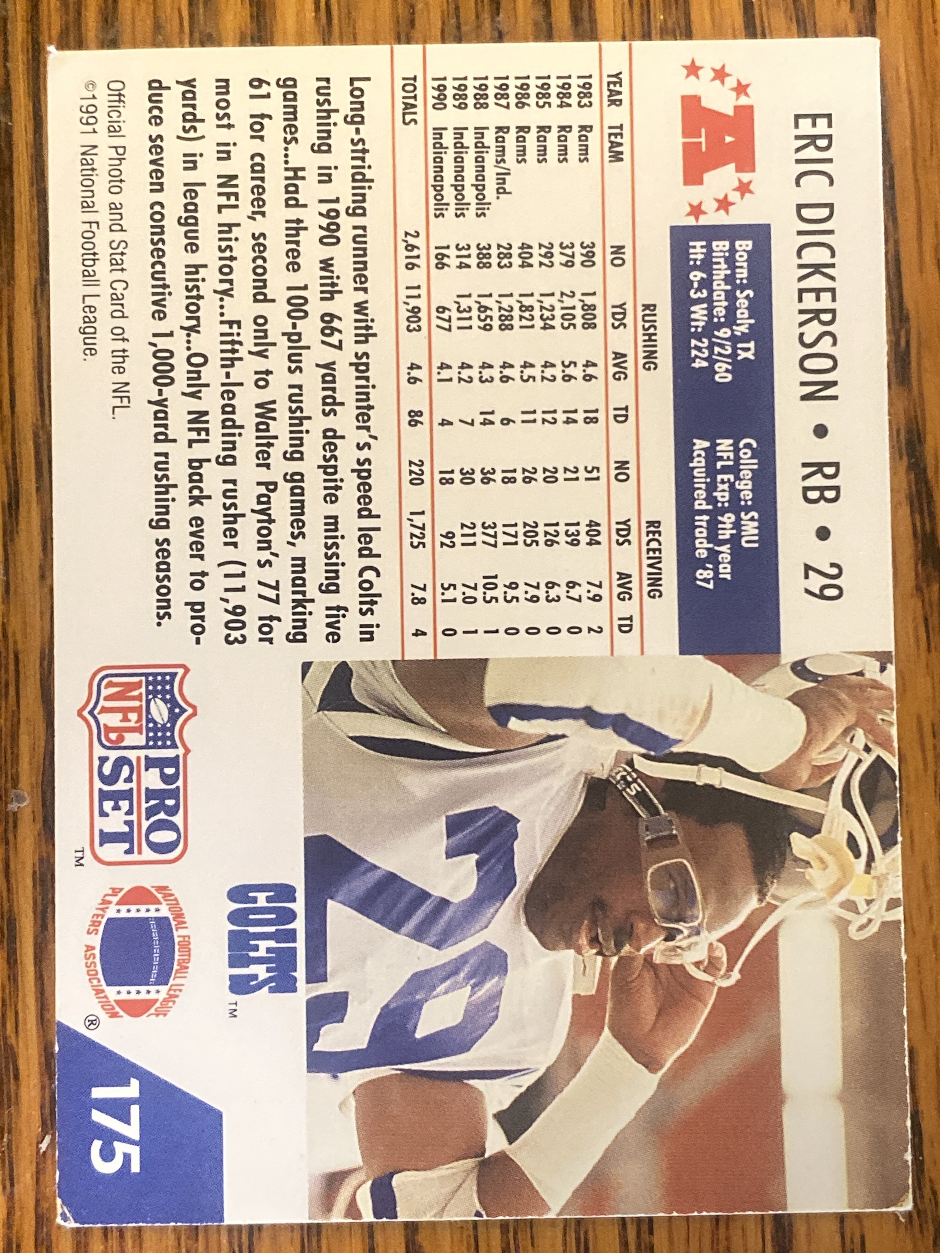 1991 Pro Set #175c Eric Dickerson