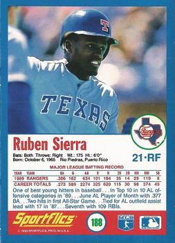 1990 Sportflics #188 Ruben Sierra