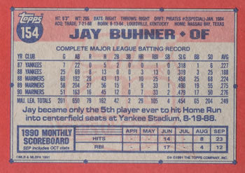 1991 Topps #154 Jay Buhner