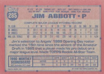 1991 Topps #285 Jim Abbott