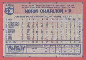 1991 Topps #309 Norm Charlton
