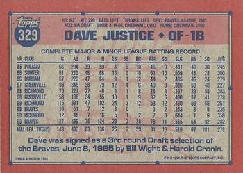 1991 Topps #329 Dave Justice