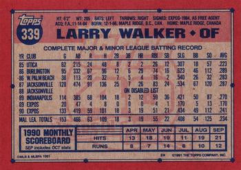 1991 Topps #339 Larry Walker