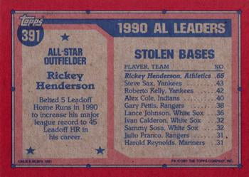 1991 Topps #391 Rickey Henderson