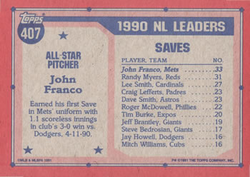 1991 Topps #407 John Franco