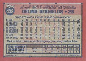 1991 Topps #432 Delino DeShields