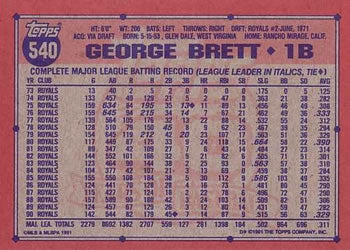 1991 Topps #540 George Brett