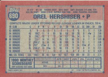 1991 Topps #690 Orel Hershiser