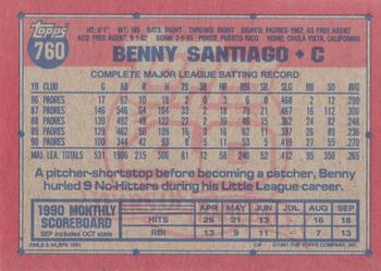1991 Topps #760 Benny Santiago