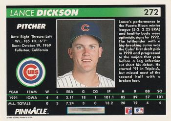 1992 Pinnacle #272 Lance Dickson