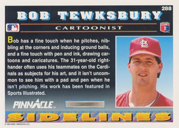 1992 Pinnacle #288 Bob Tewksbury
