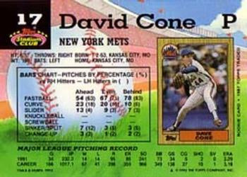 1992 Stadium Club #17 David Cone