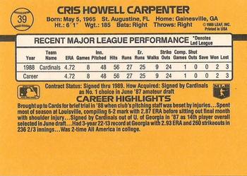 1989 Donruss #39 Cris Carpenter