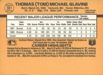 1989 Donruss #381 Tom Glavine