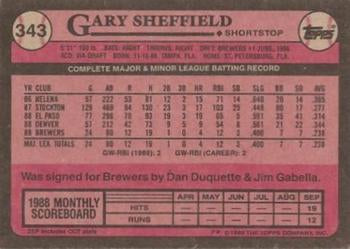 1989 Topps #343a Gary Sheffield
