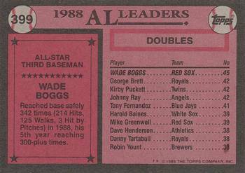 1989 Topps #399 Wade Boggs