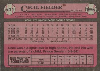 1989 Topps #541 Cecil Fielder