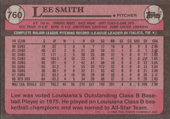 1989 Topps #760 Lee Smith
