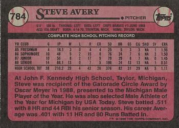 1989 Topps #784 Steve Avery