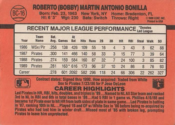 1990 Donruss #BC-16 Bobby Bonilla Bonus MVP's