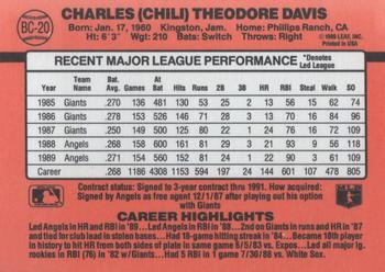 1990 Donruss #BC-20 Chili Davis Bonus MVP's
