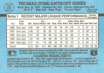 1991 Donruss #205 Tom Henke