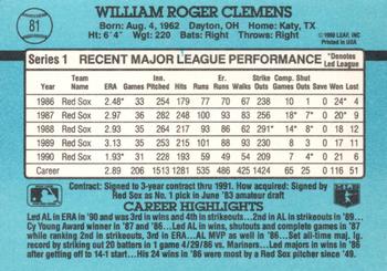 1991 Donruss #81 Roger Clemens