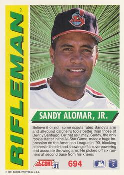 1991 Score #694 Sandy Alomar, Jr.