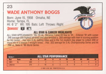 1992 Donruss #23 Wade Boggs