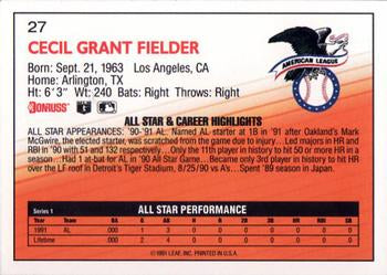1992 Donruss #27 Cecil Fielder