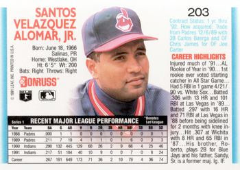 1992 Donruss #203 Sandy Alomar
