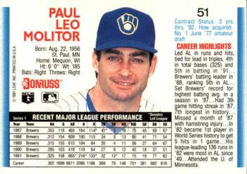 1992 Donruss #51 Paul Molitor