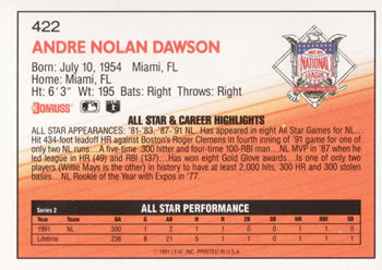 1992 Donruss #422 Andre Dawson