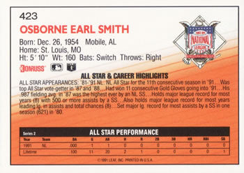 1992 Donruss #423 Ozzie Smith