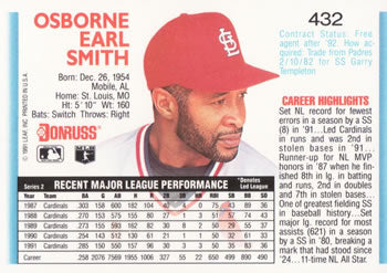 1992 Donruss #432 Ozzie Smith
