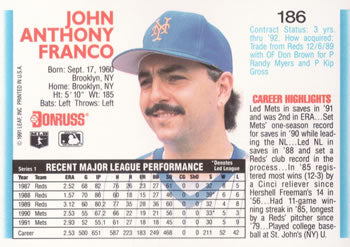 1992 Donruss #186 John Franco