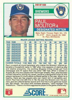 1988 Score #340 Paul Molitor