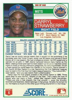 1988 Score #360 Darryl Strawberry