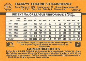 1989 Donruss #BC-6 Darryl Strawberry Bonus MVP's