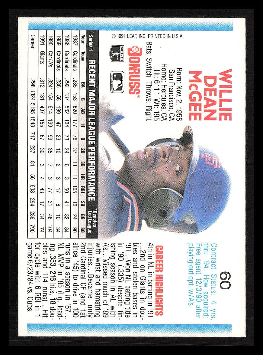 1992 Donruss #60 Willie McGee