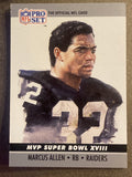 1990 Pro Set #18 Marcus Allen Super Bowl MVP Collectibles