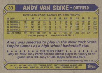 1987 Topps #33 Andy Van Slyke